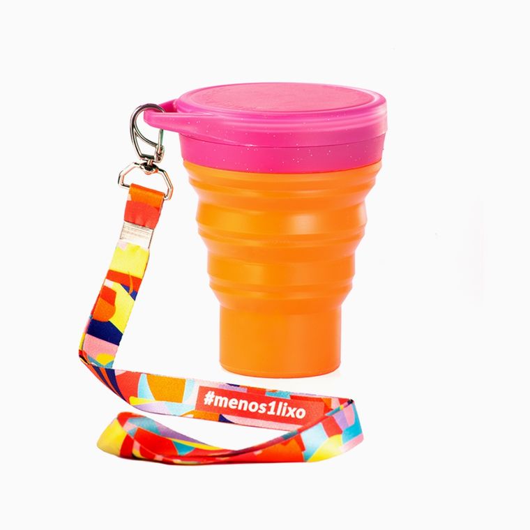 PRÉ-VENDA / Copo M1L Carnaval 2020 - laranja e rosa + 1 cordinha PRÉ-VENDA / Copo M1L Carnaval 2020 - laranja e rosa + 1 cordinha